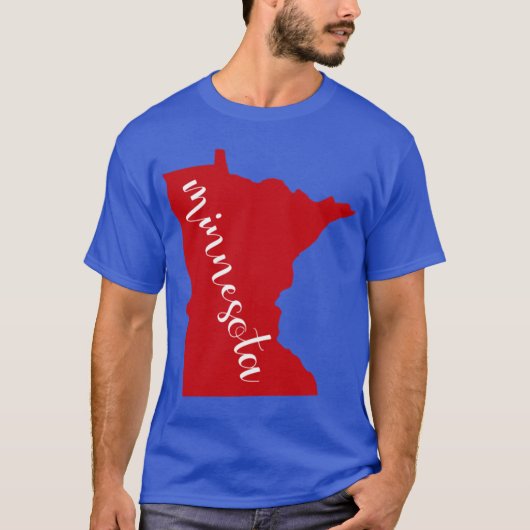 T-shirt Rouge Minnesota State MN Oversized (Devant)