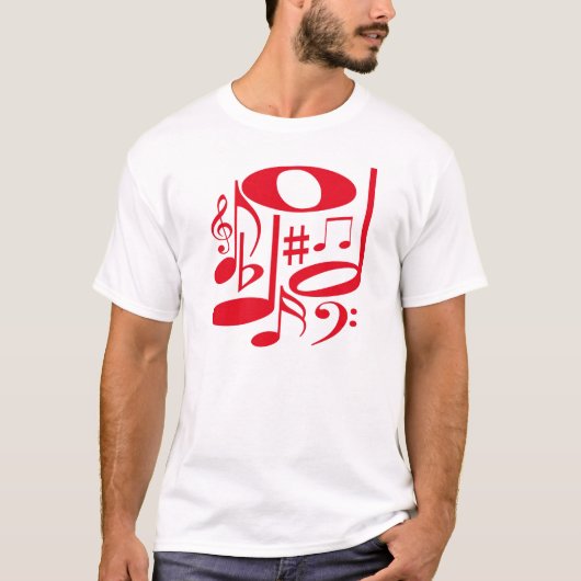 T-shirt rouge musical (Devant)