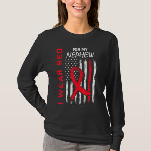 T-shirt Rouge Nephew Maladie Cardiaque Sensibilisation USA