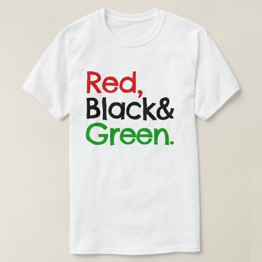 T-shirt Rouge, noir et vert-africain-américain (Design devant)