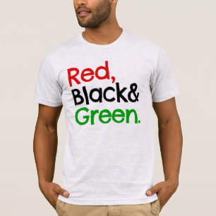 T-Shirt Rouge, Noir et Vert-Américain Africain