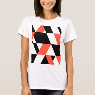 T-shirt Rouge-noir, moderne, tendance, conception géométri
