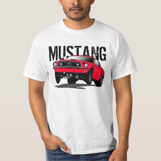 T-shirt rouge noir Mustang (Devant)