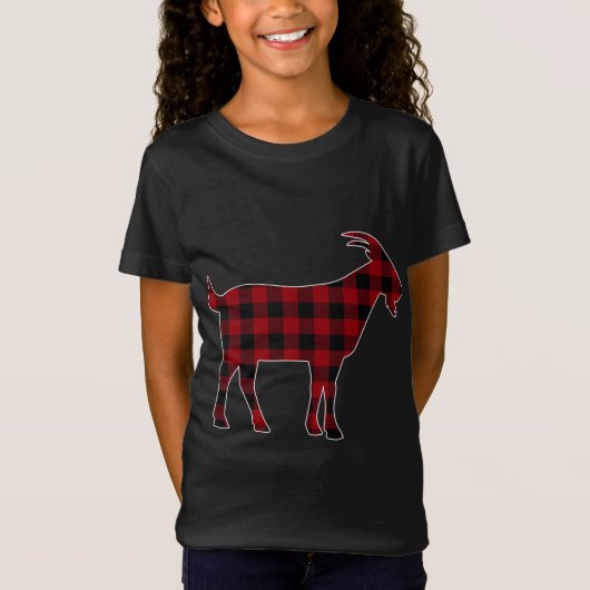 T-Shirt Rouge Noir Plaid Chèvre Lover Farmer Famille corre (Devant)