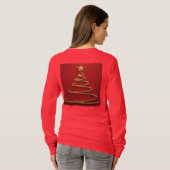 T-shirt rouge or spirale de Noël Arbre de Noël (Dos entier)