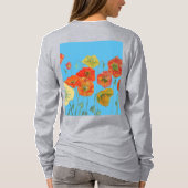 T-shirt Rouge Orange Populaire floral Aquarelle Art Flower (Dos)