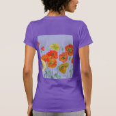 T-shirt Rouge Orange Populaire floral Aquarelle violette F (Dos)