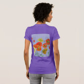 T-shirt Rouge Orange Populaire floral Aquarelle violette F (Dos entier)