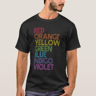 T-shirt Rouge orange vert jaune bleu Indigo violet arc-en-