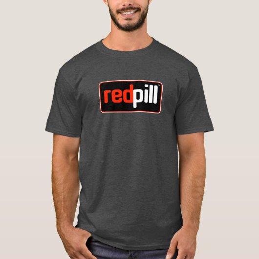 T-shirt rouge Pill™ Text Black Logo (Devant)