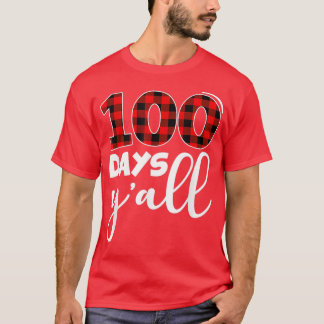 T-shirt Rouge Plaid 100 Jours Yx27all Funny 100ème Jour De