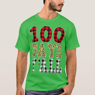 T-shirt Rouge Plaid 100 Jours Yx27all Funny 100ème Jour De