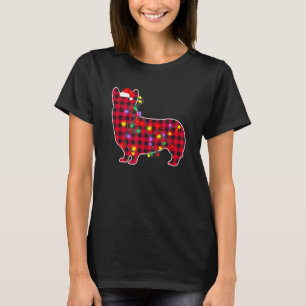 T-shirt Rouge plaid buffalo Pembroke Welsh Corgi chien Noë
