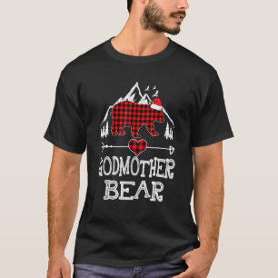 T-shirt Rouge Plaid Godmère Ours Correspondant Famille de