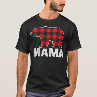 T-shirt Rouge Plaid Mama Buffalo Correspondant Famille Mam