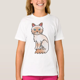 T-shirt Rouge pointe Tabby Birman / Ragdoll Chat mignon de