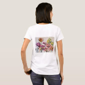 T-shirt Rouge Populaire floral Aquarelle Art Motif (Dos entier)