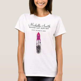 T-shirt Rouge rouge à lèvres rose rose noir
