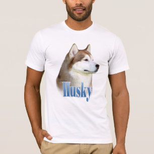 T-shirt Rouge Sibérien Husky Nom
