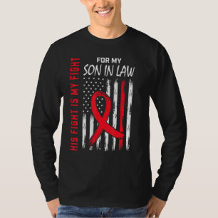 T-shirt Rouge Son Combat Gendre Maladie Cardiaque Sensibil