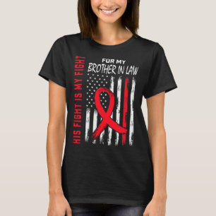T-shirt Rouge Son Frère De Combat En Droit Maladie Cardiaq