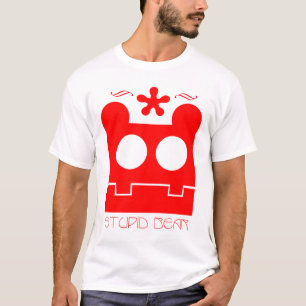 T-shirt rouge stupide d'usage d'ours