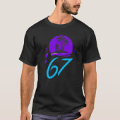 T-shirt Rouge Violet Rétro 67  (Devant)
