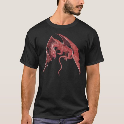 T-shirt rouge volant de dragon (Devant)