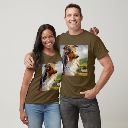 T-shirt Rough Collie Chien (Unisexe)