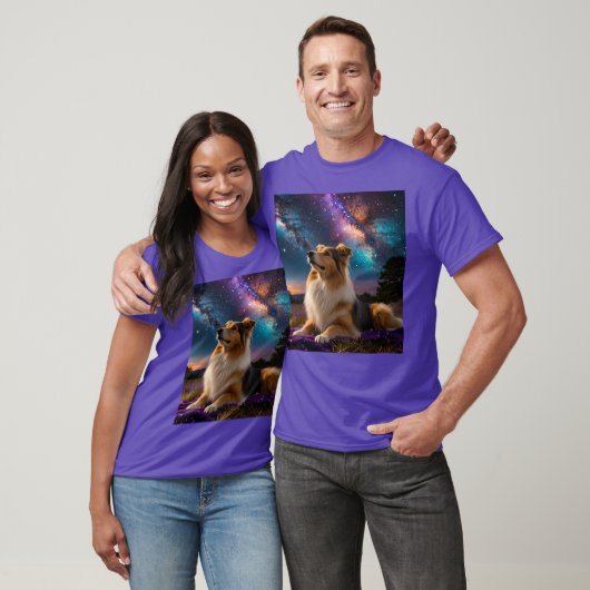 T-shirt Rough Collie Under the Stars (Unisexe)