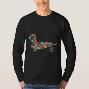 T-shirt Rough Dachshund Chien race Silhouette Géométrique