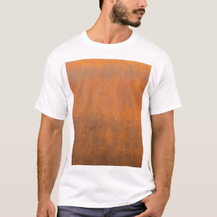 T-shirt Rouille noire, texture métallique gros plan.