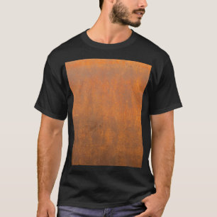 T-shirt Rouille noire, texture métallique gros plan.