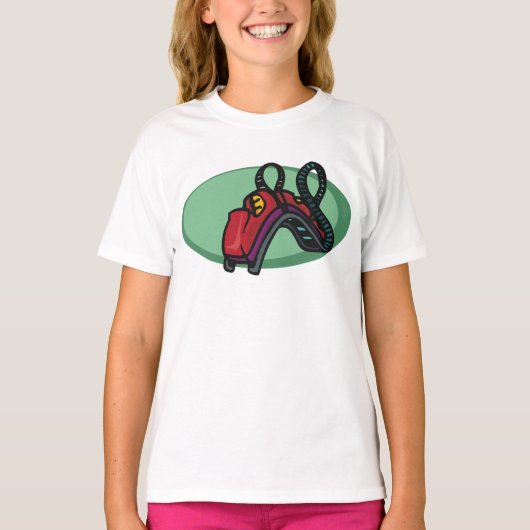 T-shirt Rouleau couleur rouge Dessous de verre à tour (Devant)