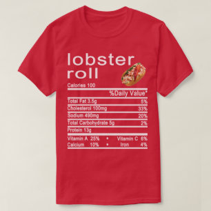 T-shirt rouleau de homard valeur nutritive étiquette