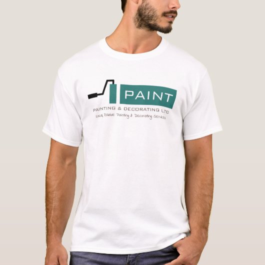 T-shirt Rouleau de peinture turquoise, Peintre & Décorateu (Devant)