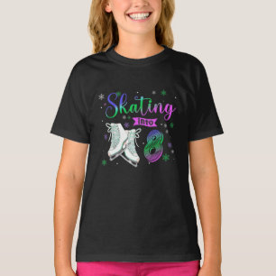 T-shirt Roulement de patinage sur glace 8e fête d'anniver