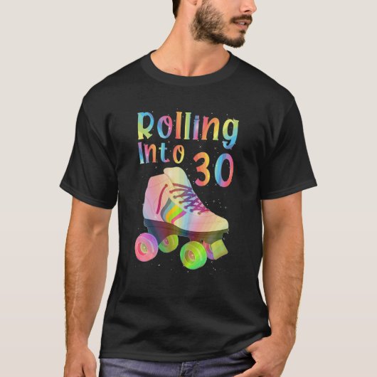 T-shirt Roulement En 30 Cool 30E Anniversaire Roller Patin (Devant)