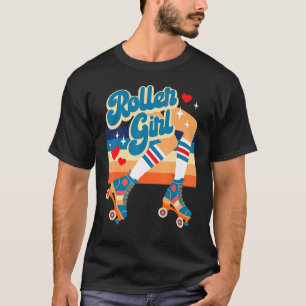 T-shirt Roulement Vintage Rétro Patins à rouleaux W Coeurs