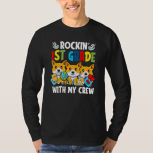 T-shirt Rouler 1ère Année Retour À L'École Mignonne Chien