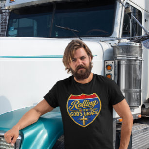 T-shirt Rouler avec la Grâce de Dieu Christian Faith Truck