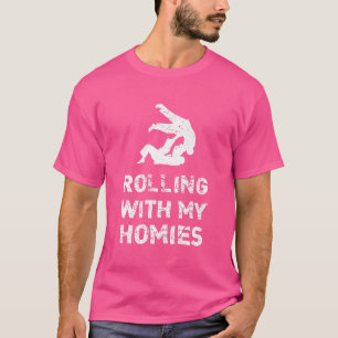 T-shirt Rouler Avec Mes Homies Drôle Jiu Jitsu Brésilien