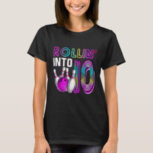T-shirt Rouler dans 10 Bowling Anniversaire fête 10e Anniv