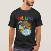 T-shirt Rouler Dans 10 Roller Skates Patinage Bdaypy (Devant)