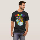 T-shirt Rouler Dans 6 Rouls Patins Anniversaire Patinage A (Devant entier)