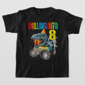 T-shirt Rouler dans 8e anniversaire Monster Truck Dinosaur (Poser)