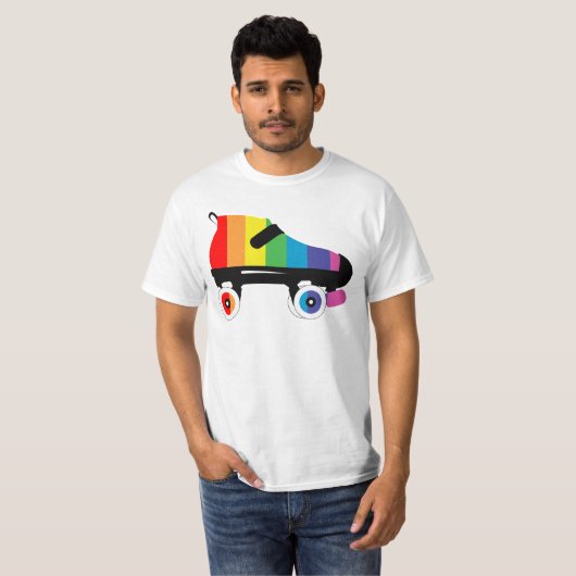 T-shirt roulettes arc-en-ciel (Devant entier)