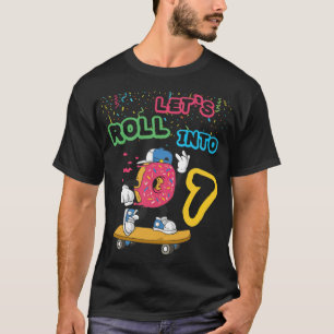 T-shirt Roulons à 7 beignets de gâteau de Donut d'annivers