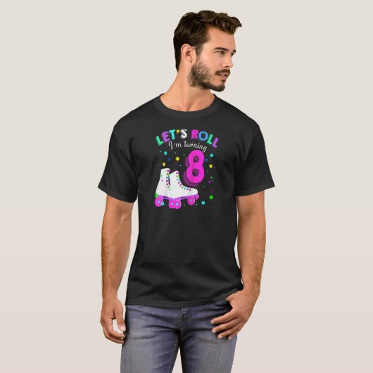 T-shirt Roulons Je tourne 8 Rouls Patins Roulant Int (Devant entier)