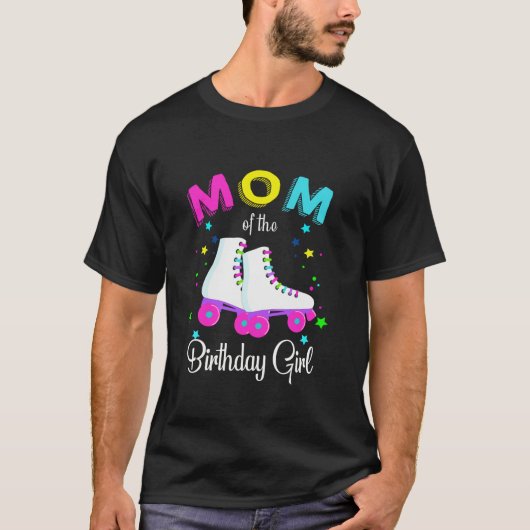 T-shirt Roulons maman de l'anniversaire fille Roller patin (Devant)